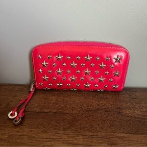Jimmy Choo Red/pink Star-Studded Wallet